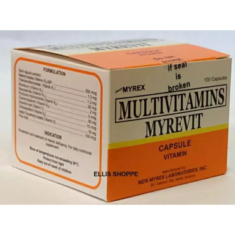 MYREVIT Multivitamins Capsule 100's price in the Philippines MedsGo