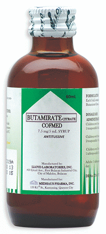 COFMED Butamirate Citrate 7.5mg / 5mL Syrup 60mL price in the ...