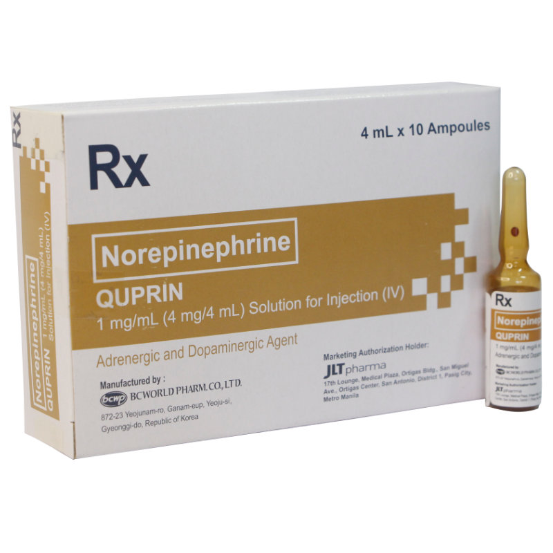 QUPRIN Norepinephrine Bitartrate 1mg / mL (4mg / 4mL) Solution for IV ...