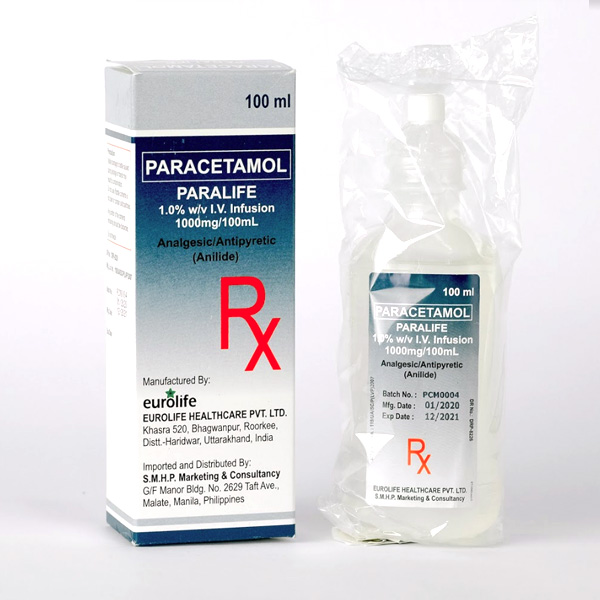 PARALIFE Paracetamol 1.0 (1000mg / 100mL) Solution for IV Infusion