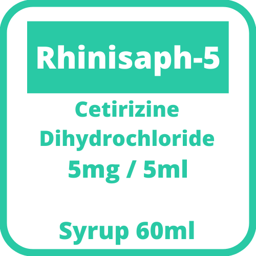 RHINISAPH5 Cetirizine Dihydrochloride 5mg / 5mL Syrup 60mL price in