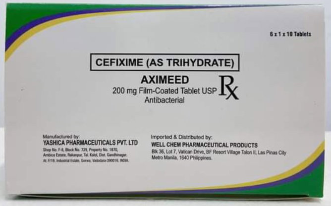 AXIMEED Cefixime Trihydrate 200mg Film-Coated Tablet 60's price in the ...