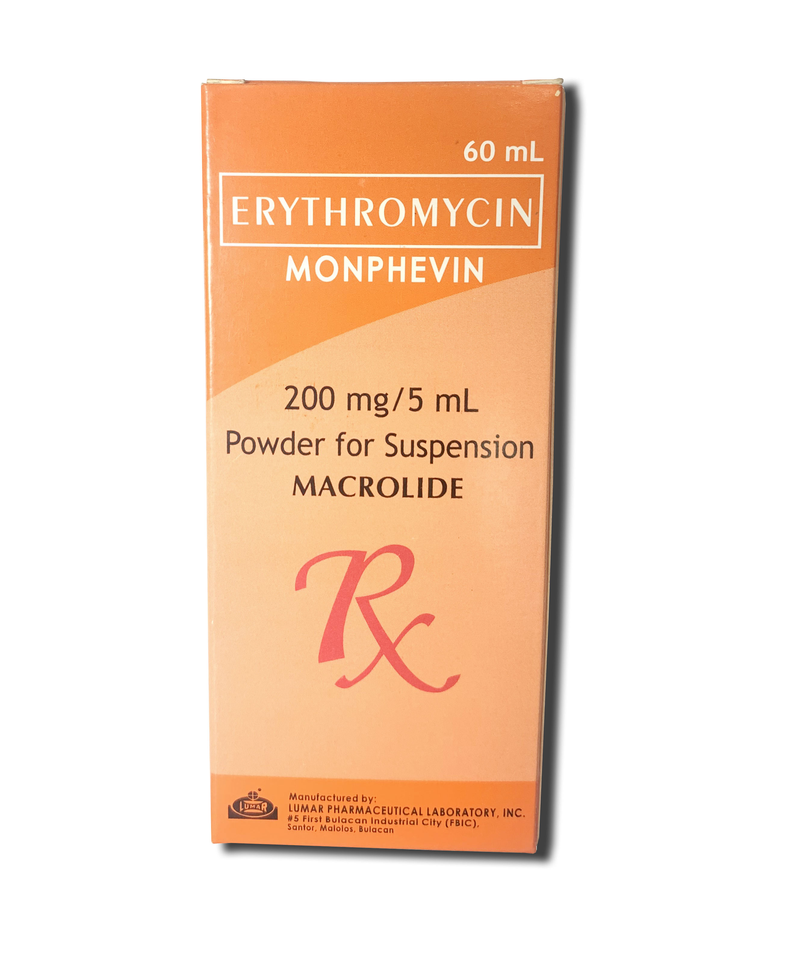 MONPHEVIN Erythromycin Ethylsuccinate 200mg / 5mL Powder for Suspension