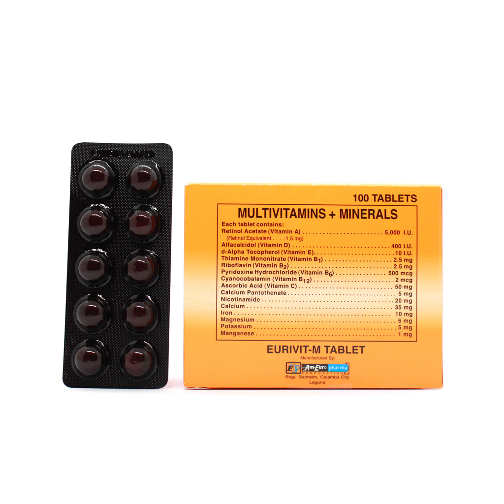 EURIVITM Multivitamins / Minerals Tablet 1's price in the Philippines MedsGo Pharmacy