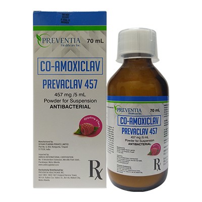 PREVACLAV 457 Co-Amoxiclav 457mg / 5mL Powder for Suspension 70mL ...