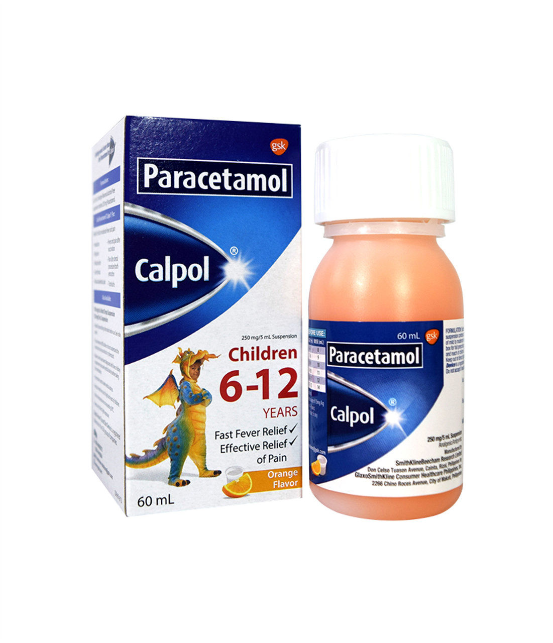 CALPOL Paracetamol 250mg / 5mL Suspension 60mL Orange price in the