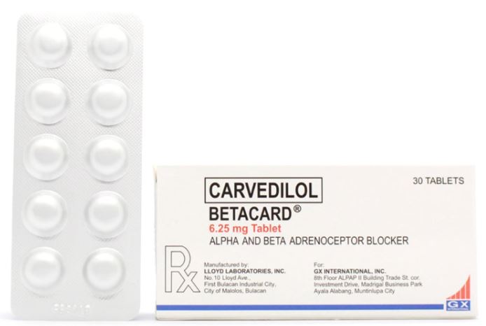 BETACARD Carvedilol 6.25mg Tablet 1 s price in the Philippines