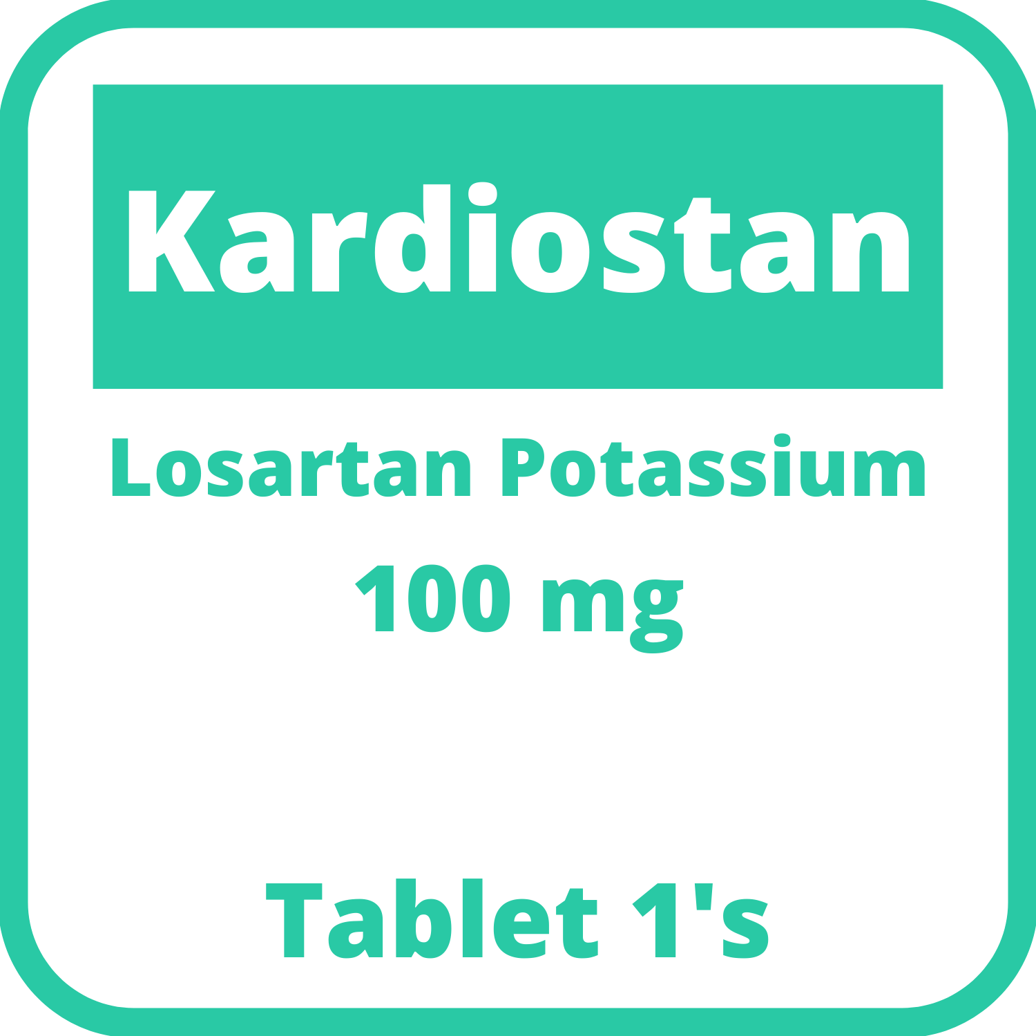 Buy Kardiostan losartan potassium 100mg film coated tablet 1 s