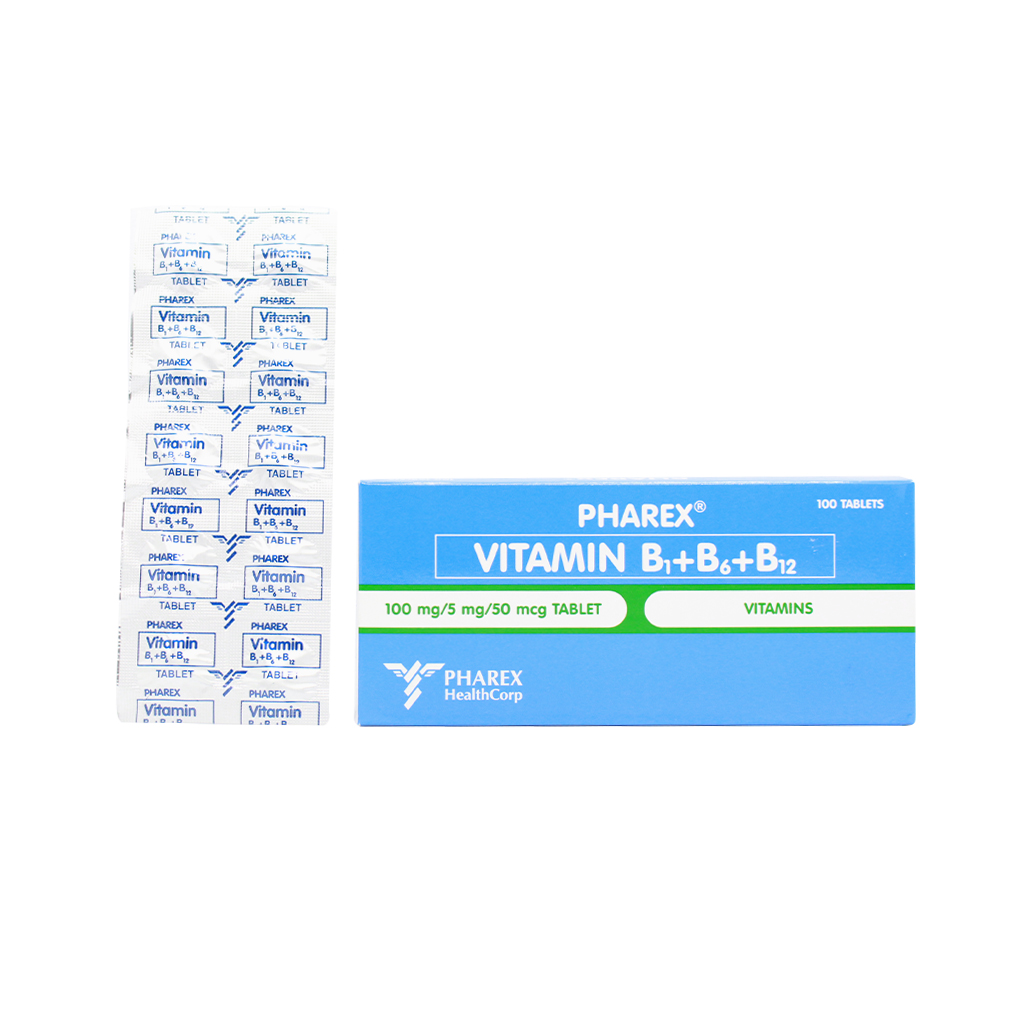 PHAREX Vitamin B1 Vitamin B6 Vitamin B12 100mg 5mg 50mcg Tablet