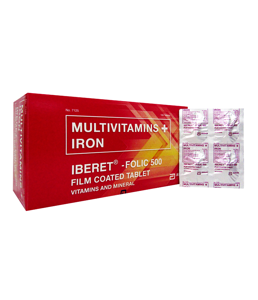 IBERETFOLIC 500 Multivitamins / Iron FilmCoated Tablet 100's price in