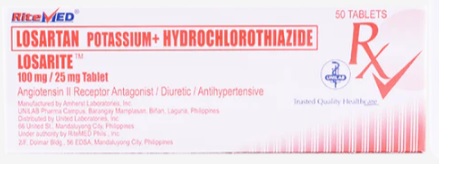 LOSARITE Losartan Potassium / Hydrochlorothiazide 100mg / 25mg Film ...