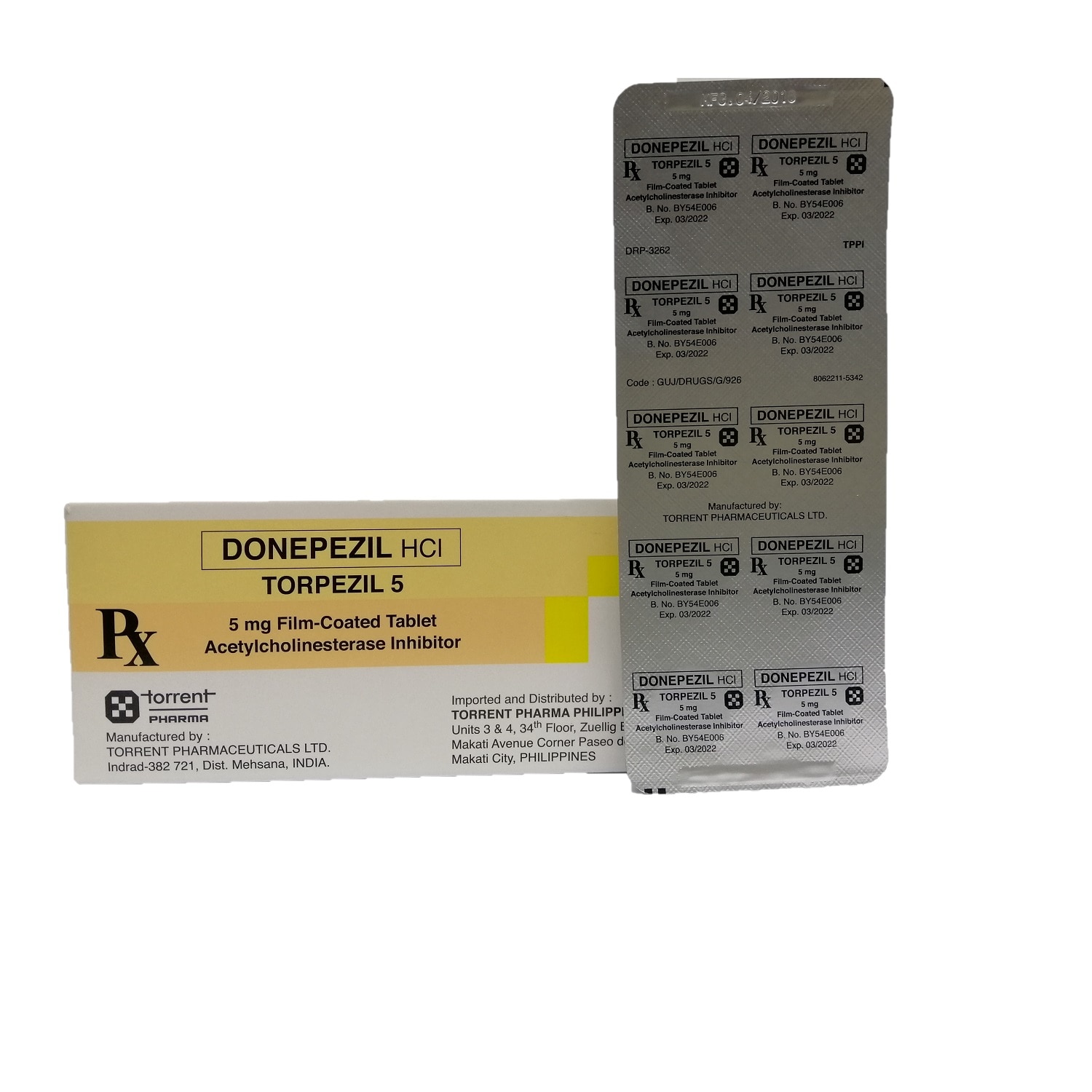 TORPEZIL 5 Donepezil Hydrochloride 5mg Film Coated Tablet 1 s