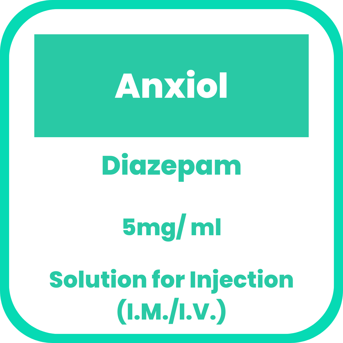 ANXIOL Diazepam 5mg / mL Solution for IV/IM Injection 2mL 1's price in