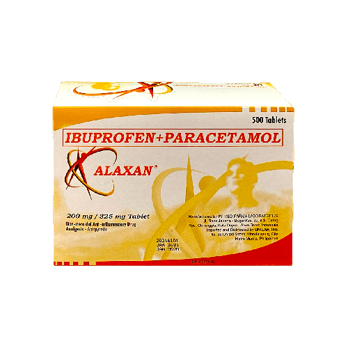 ALAXAN Ibuprofen / Paracetamol 200mg / 325mg Tablet 500's price in the