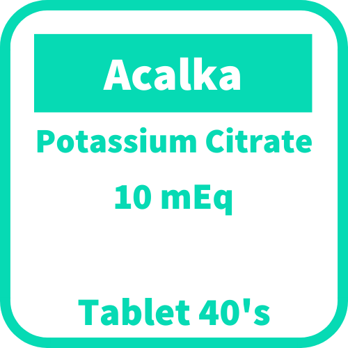 ACALKA Potassium Citrate 10mEq Tablet 40's price in the Philippines