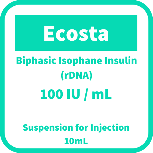 ECOSTA Biphasic Isophane Insulin (rDNA) 100 IU / mL Suspension for
