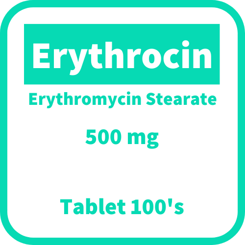 Erythrocin Erythromycin Stearate 500mg Film Coated Tablet 100s Price