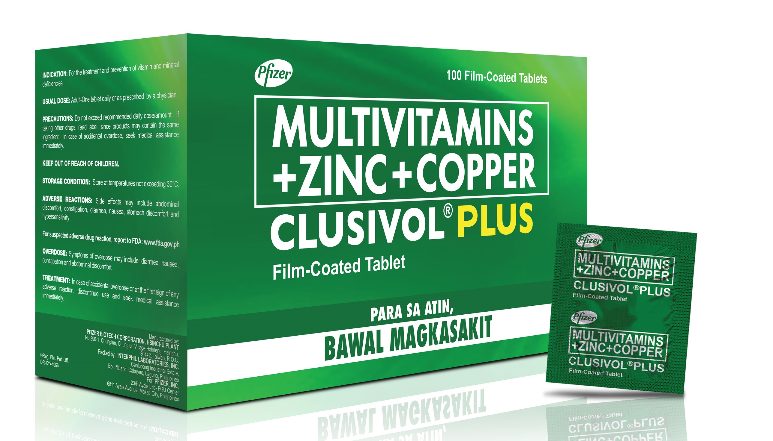 CLUSIVOL PLUS Multivitamins / Zinc / Copper FilmCoated Tablet 100's
