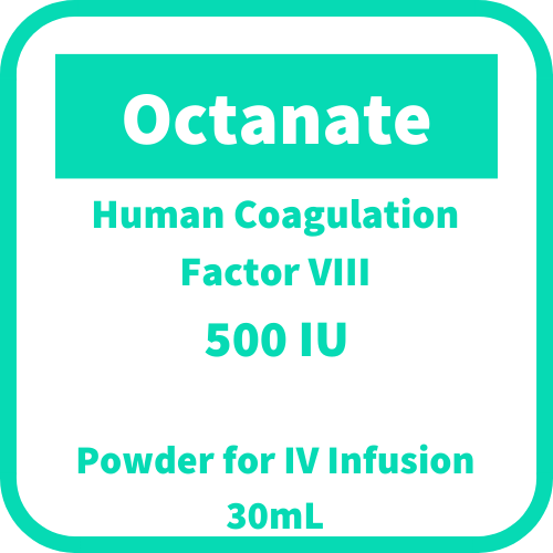 OCTANATE Human Coagulation Factor VIII 500IU Powder for IV Infusion