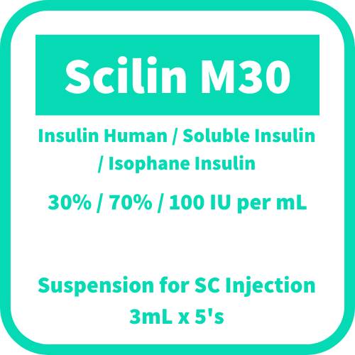 SCILIN M30 Insulin Human / Soluble Insulin / Isophane Insulin 30 / 70