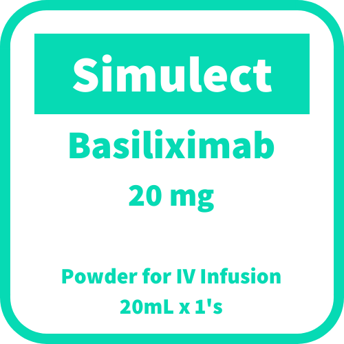 SIMULECT Basiliximab 20mg Powder for IV Infusion 20mL 1's price in the