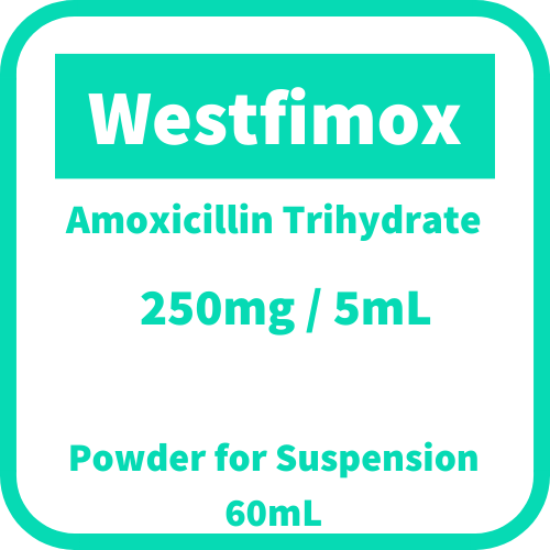 WESTFIMOX Amoxicillin Trihydrate 250mg / 5mL Powder for Suspension 60mL