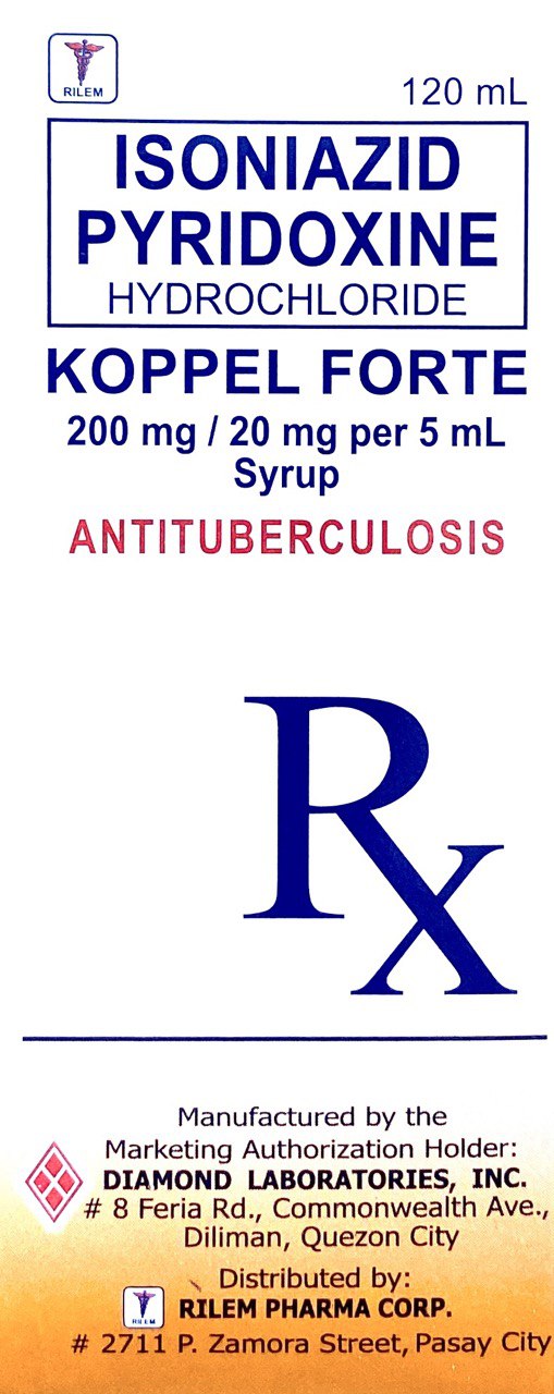 KOPPEL FORTE Isoniazid / Pyridoxine Hydrochloride200mg / 20mg per 5mL Syrup 120mL Orange price