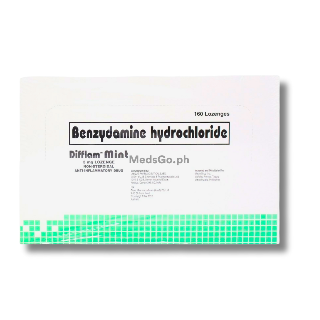DIFFLAM MINT Benzydamine Hydrochloride 3mg Lozenge 160