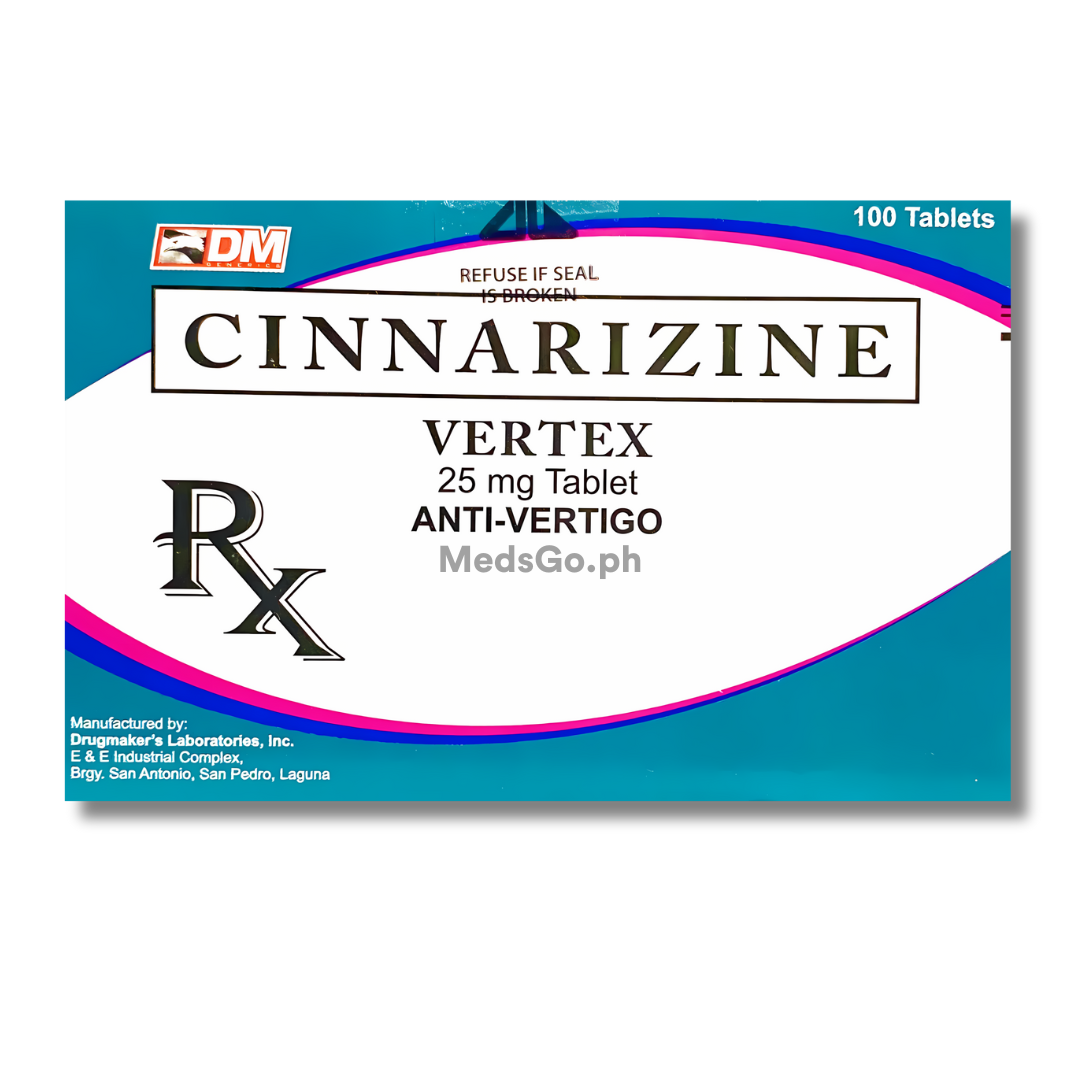 VERTEX Cinnarizine 25mg Tablet 100's price in the Philippines | MedsGo ...