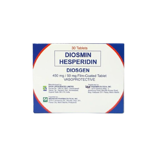 Diosgen Diosmin Hesperidin 450mg 50mg Film Coated Tablet 1s Price