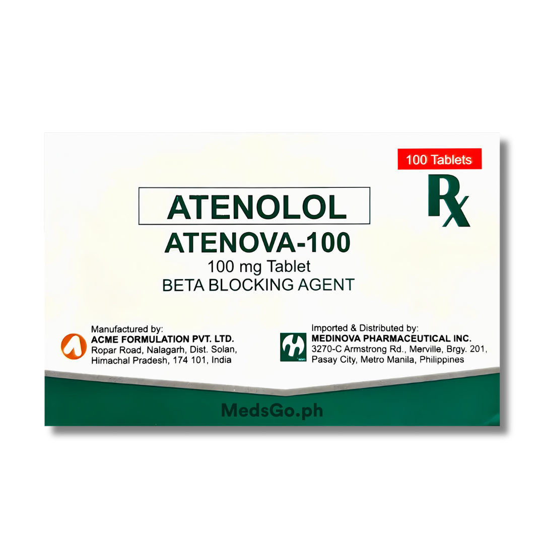 ATENOVA-100 Atenolol 100mg Tablet 1's price in the Philippines | MedsGo ...