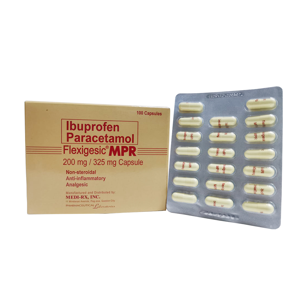 FLEXIGESIC MPR Ibuprofen / Paracetamol 200mg / 325mg Capsule 100's