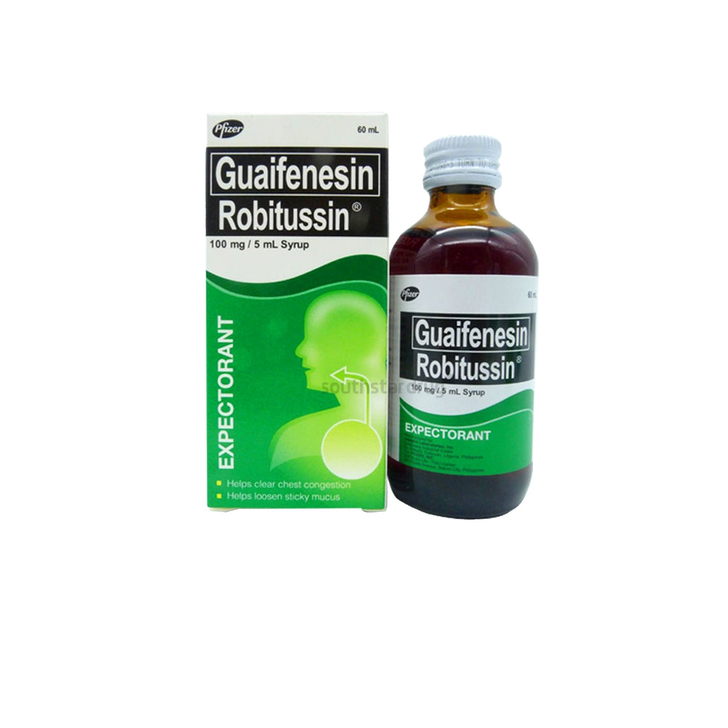 ROBITUSSIN Guaifenesin 100mg / 5mL Syrup 60mL price in the Philippines