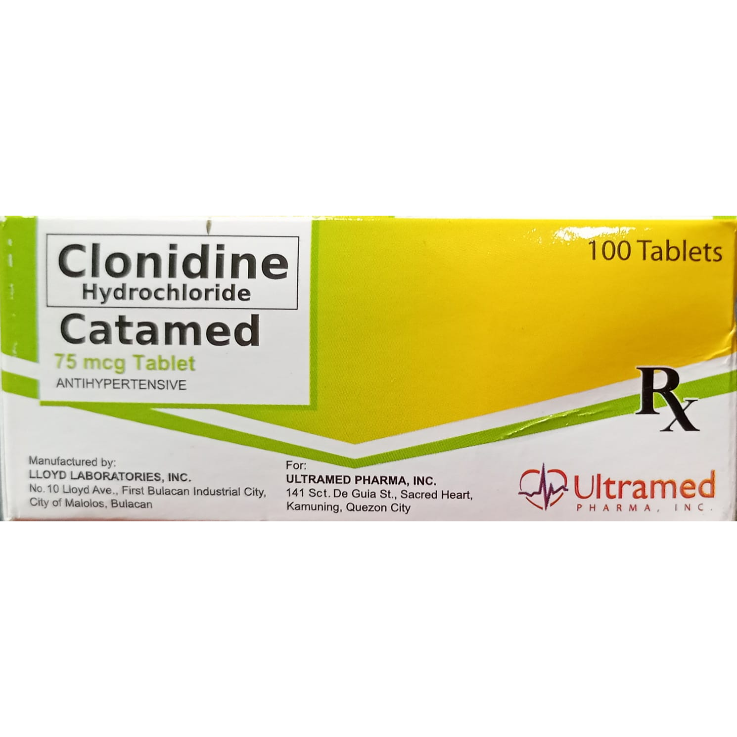 CATAMED Clonidine Hydrochloride 75mcg Tablet 100's price in the