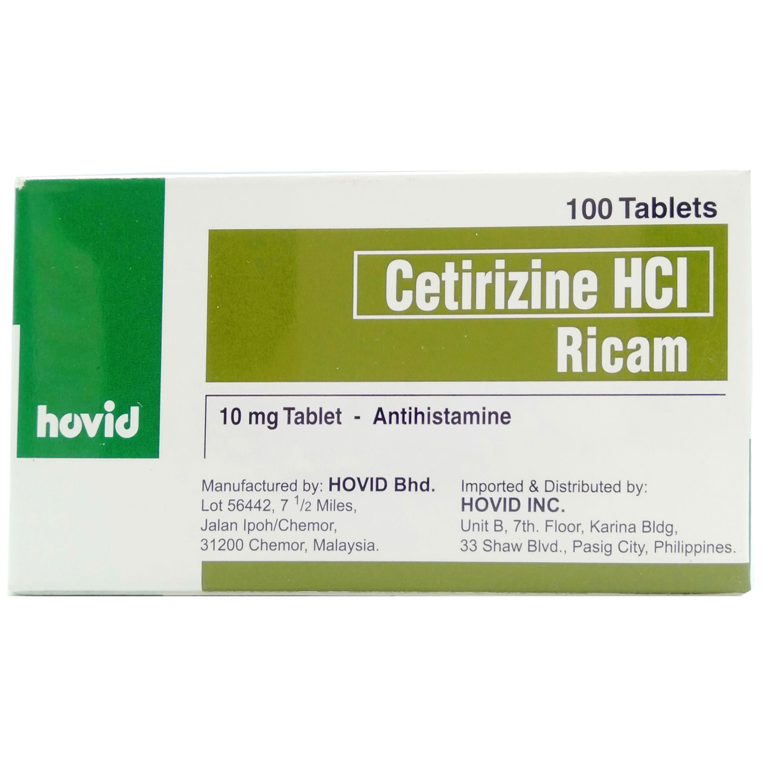 RICAM Cetirizine Hydrochloride 10mg Tablet 1's price in the Philippines