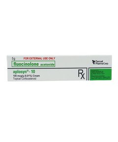 APLOSYN-10 Fluocinolone Acetonide 100mcg / g (0.01% w/w) Cream 5g, Dosage Strength: 100 mcg / g (0.01% w/w), Drug Packaging: Cream 5g