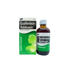 ROBITUSSIN Guaifenesin 100mg / 5mL Syrup 60mL, Dosage Strength: 100mg / 5ml, Drug Packaging: Syrup 60ml