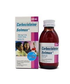 SOLMUX Carbocisteine 200mg / 5mL Syrup 120mL, Dosage Strength: 200mg / 5ml, Drug Packaging: Syrup 120ml