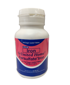 UNITED HOME FERSULFATE IRON Iron 65mg Tablet 100's, Dosage Strength: 65 mg (Equi. 325 mg ferrous sulfate), Drug Packaging: Tablet 100's
