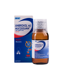 MUCOSOLVAN Ambroxol Hydrochloride 30mg / 5mL Syrup 60mL Strawberry, Dosage Strength: 30mg / 5ml, Drug Packaging: Syrup 60ml