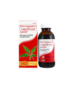 ASCOF Vitex Negundo L. (Lagundi Leaf) 300mg / 5mL Syrup 60mL Ponkan, Dosage Strength: 300mg / 5ml, Drug Packaging: Syrup 60ml, Drug Flavor: Ponkan