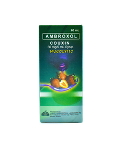 COUXIN Ambroxol Hydrochloride 30mg / 5mL Syrup 60mL Strawberry, Dosage Strength: 30 mg / 5 mL, Drug Packaging: Syrup 60ml