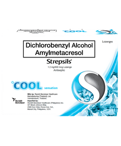 STREPSILS COOL Sensation 2,4 Dichlorobenzyl Alcohol / Amylmetacresol 1.2mg / 600mcg Lozenge 8's, Dosage Strength: 1.2mg / 600mcg, Drug Packaging: Lozenge 8's