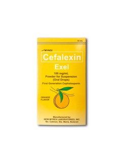 EXEL Cefalexin Monohyrate 100mg / mL Powder for Suspension (Oral Drops) 10mL Orange