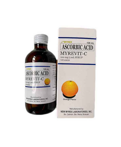 MYREVIT-C Ascorbic Acid 100mg / 5mL Syrup 120mL Orange, Dosage Strength: 100 mg / 5 ml, Drug Packaging: Syrup 120ml, Drug Flavor: Orange