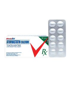 RITEMED Atorvastatin Calcium 10mg Film-Coated Tablet 1's, Dosage Strength: 10mg, Drug Packaging: Film-Coated Tablet 1's