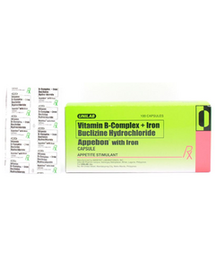 Image of APPEBON WITH IRON MULTIVITAMINS (VIT. B1, B6, & B12) / BUCLIZINE HYDROCHLORIDE / FERROUS FUMARATE (10MG / 5MG / 10MCG) / 25MG / 76MG CAPSULE 1'S