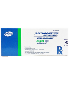 Image of ZITHROMAX AZITHROMYCIN DIHYDRATE 500MG FILM-COATED TABLET 1'S