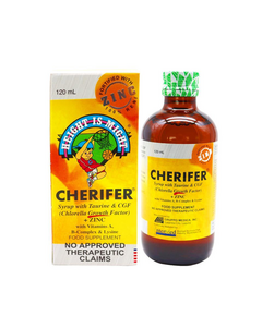 CHERIFER FORTE WITH ZINC Taurine / Double Chlorella Growth Factor / Zinc Syrup 120mL Orange, Drug Packaging: Syrup 120ml, Drug Flavor: Orange