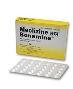 BONAMINE Meclizine Hydrochloride 12.5mg Chewable Tablet 1's, Dosage Strength: 12.5 mg, Drug Packaging: Chewable Tablet 1's